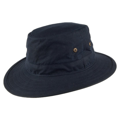 Chapeau Traveller en Coton Ciré Britannique bleu marine FAILSWORTH