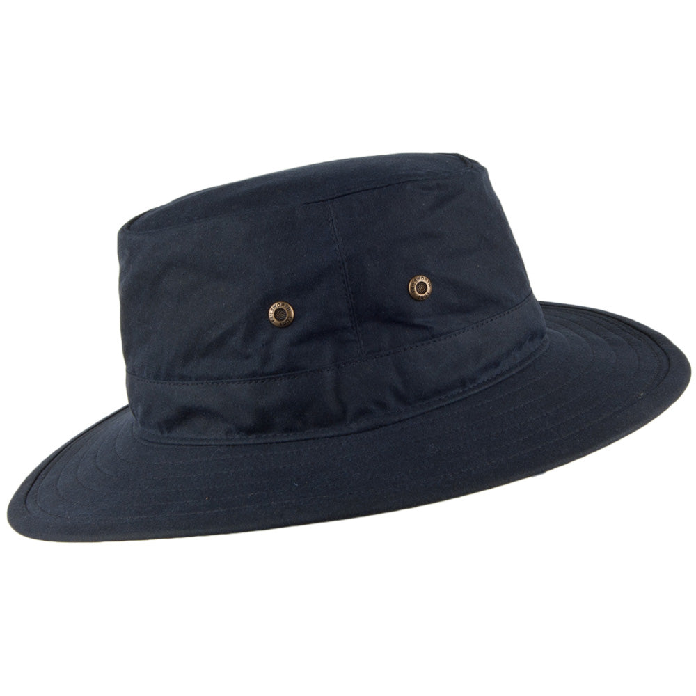 Chapeau Traveller en Coton Ciré Britannique bleu marine FAILSWORTH