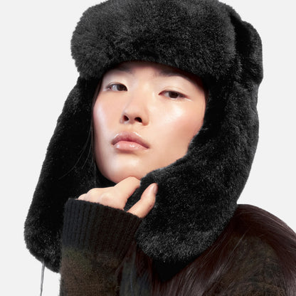 Chapka en Fausse Fourrure noir KANGOL