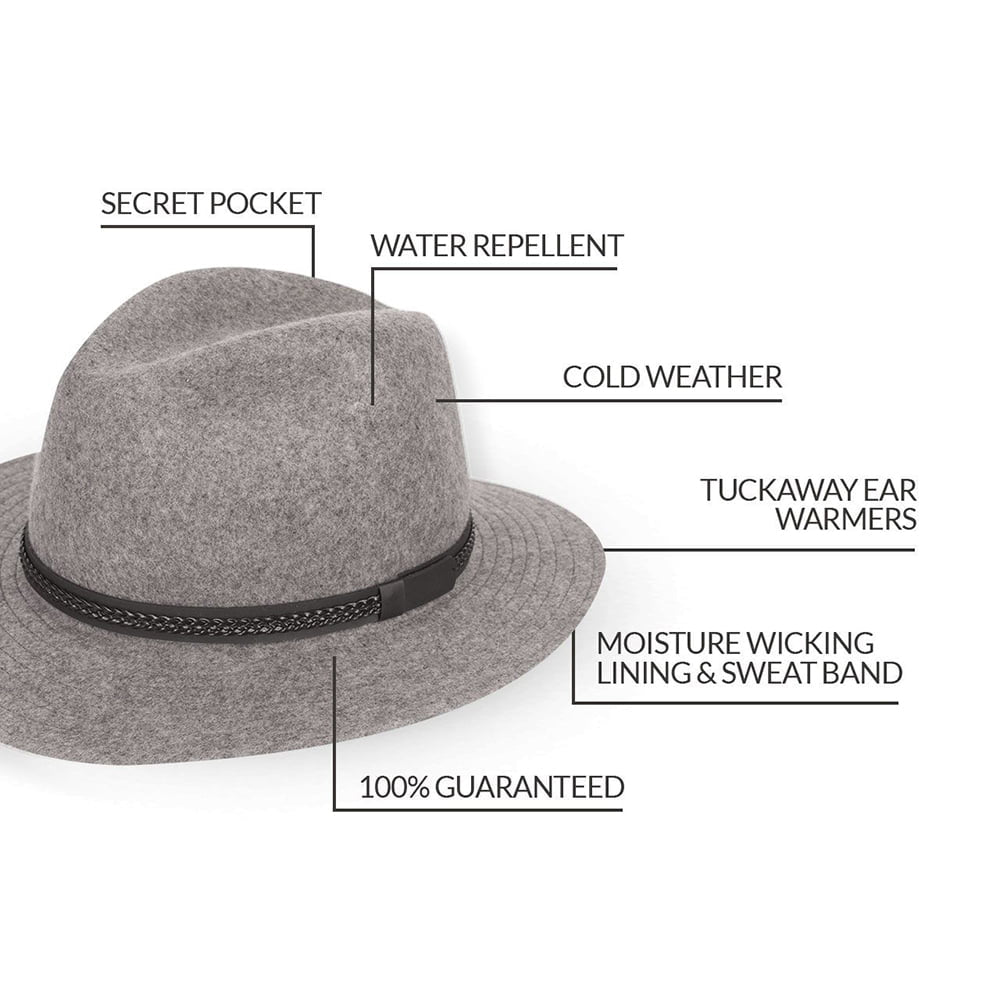 Chapeau Fedora Laine Feutrée Hydrofuge TWF1 Montana mélange de gris TILLEY