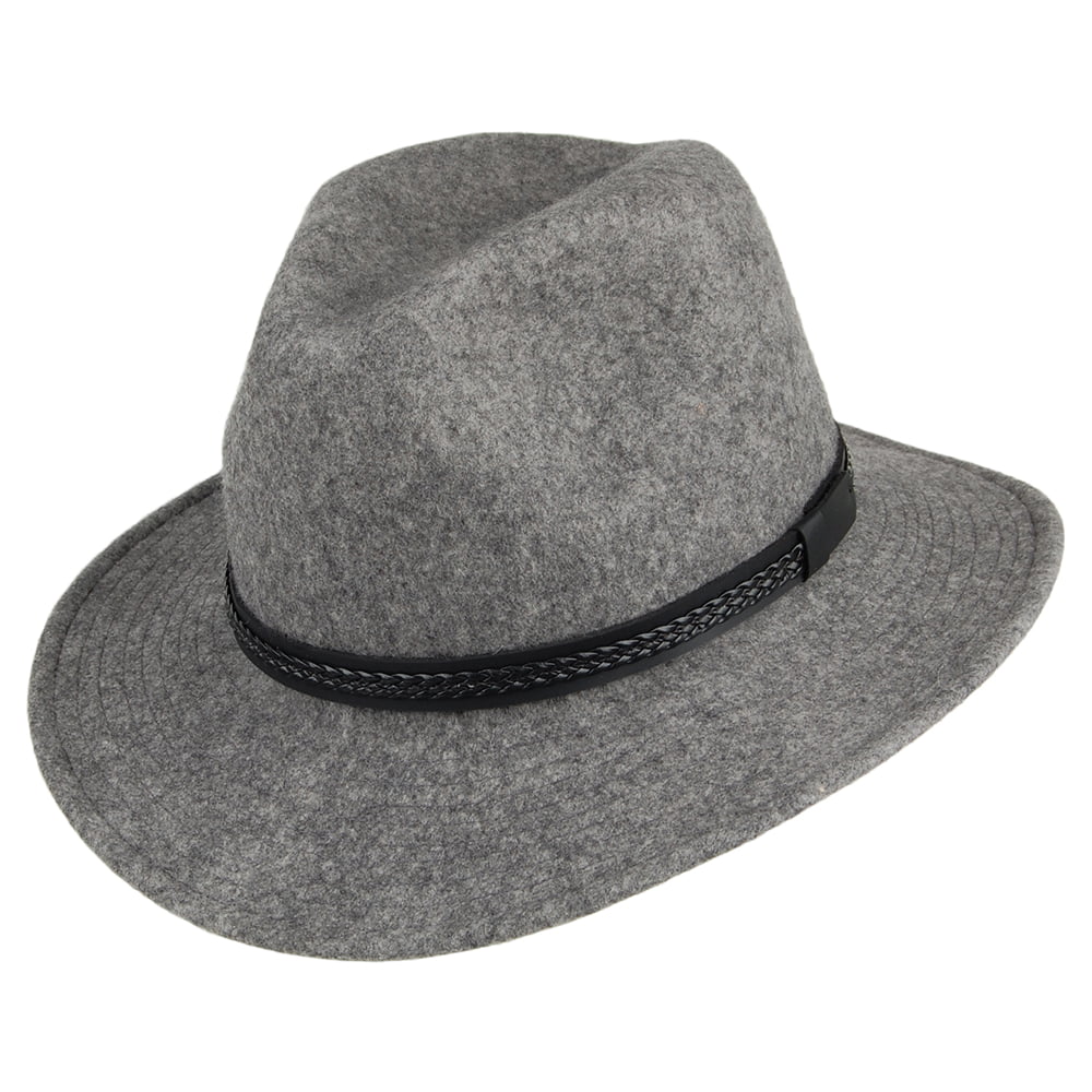 Chapeau Fedora Laine Feutrée Hydrofuge TWF1 Montana mélange de gris TILLEY