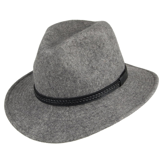 Chapeau Fedora Laine Feutrée Hydrofuge TWF1 Montana mélange de gris TILLEY
