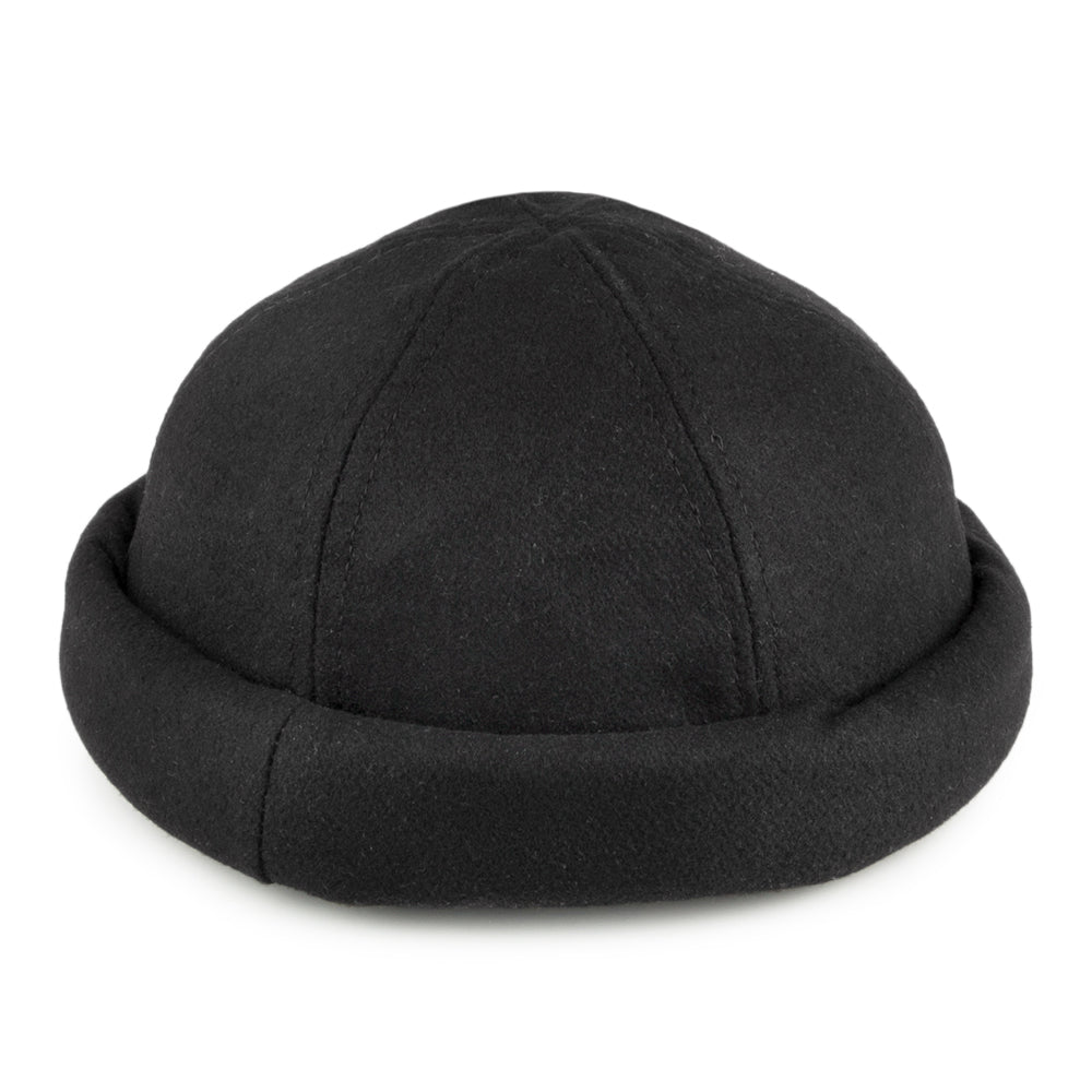 Bonnet Miki Breton en Laine Melton noir DORFMAN PACIFIC