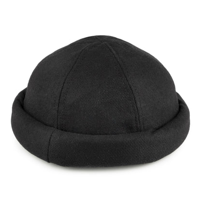 Bonnet Miki Breton en Laine Melton noir DORFMAN PACIFIC