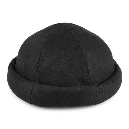 Bonnet Miki Breton en Laine Melton noir DORFMAN PACIFIC