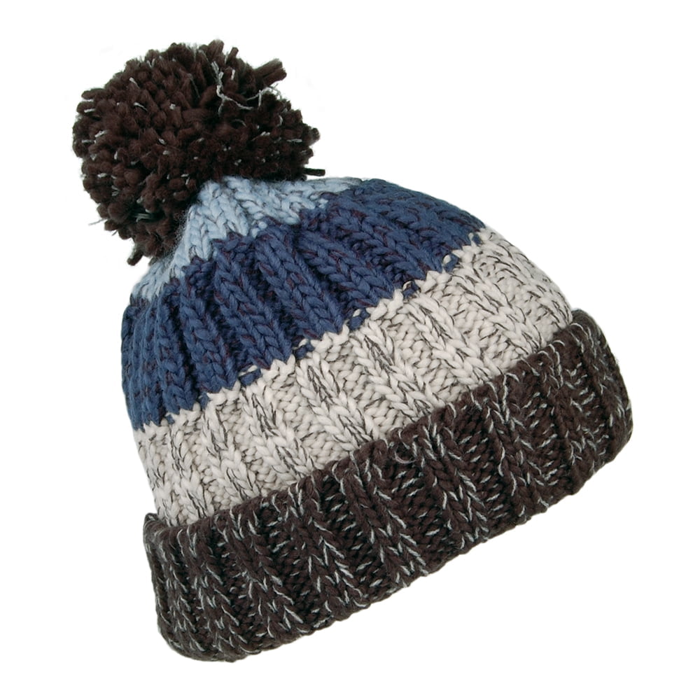 Bonnet à Pompon Wilhelm charbon-bleu BARTS