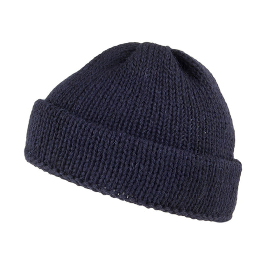 Bonnet Marin Court en Laine Anglaise bleu marine HIGHLAND 2000