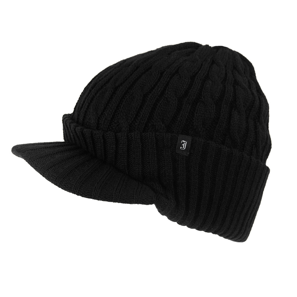 Bonnet à Visière et Torsades noir JAXON & JAMES