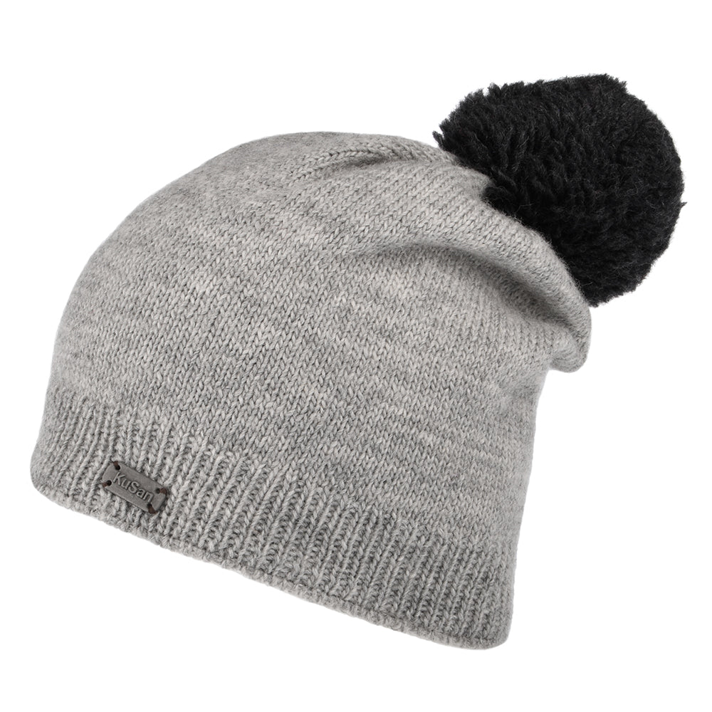 Bonnet Long à Pompon Contrastant gris KUSAN