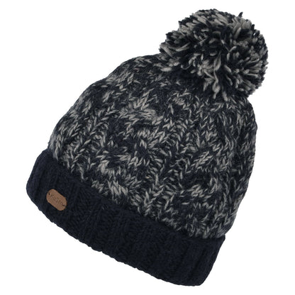 Bonnet à Pompon SP Cable bleu marine KUSAN