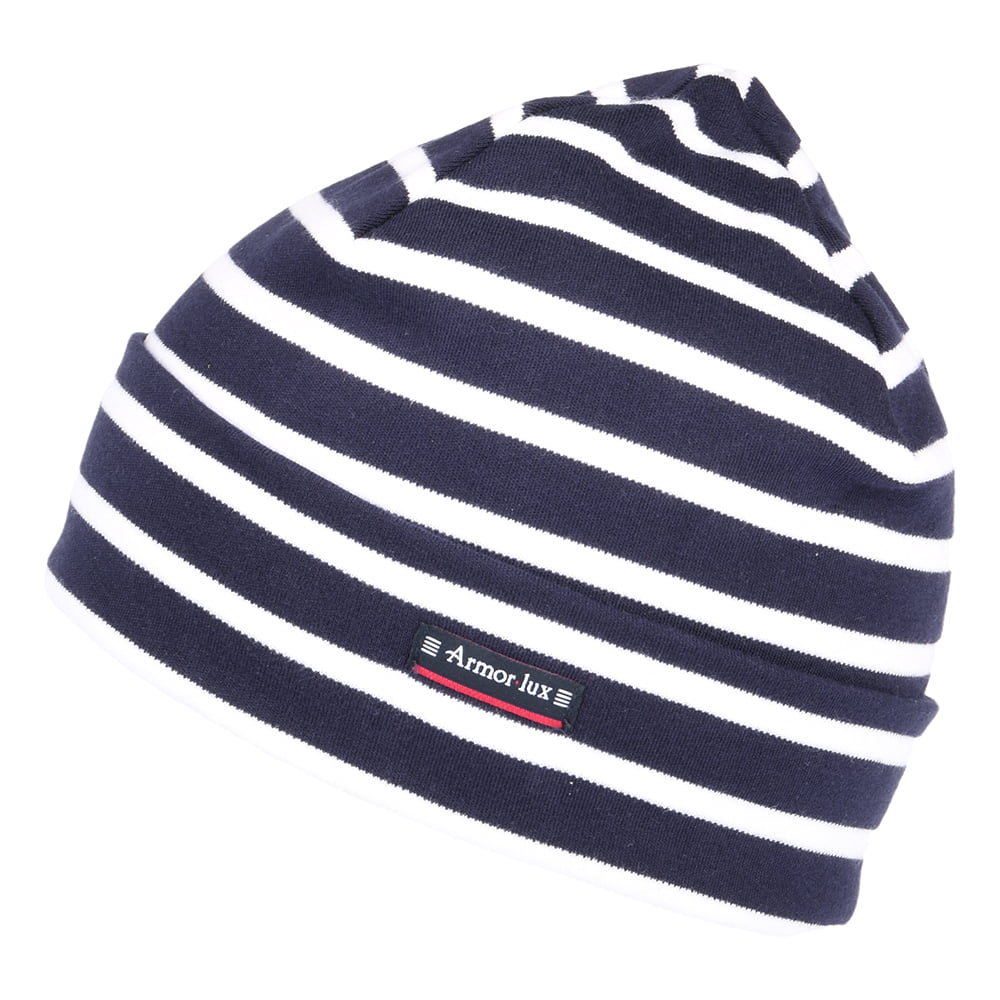 Bonnet en Coton Interlock à Rayures Treguier bleu marine-blanc ARMOR LUX