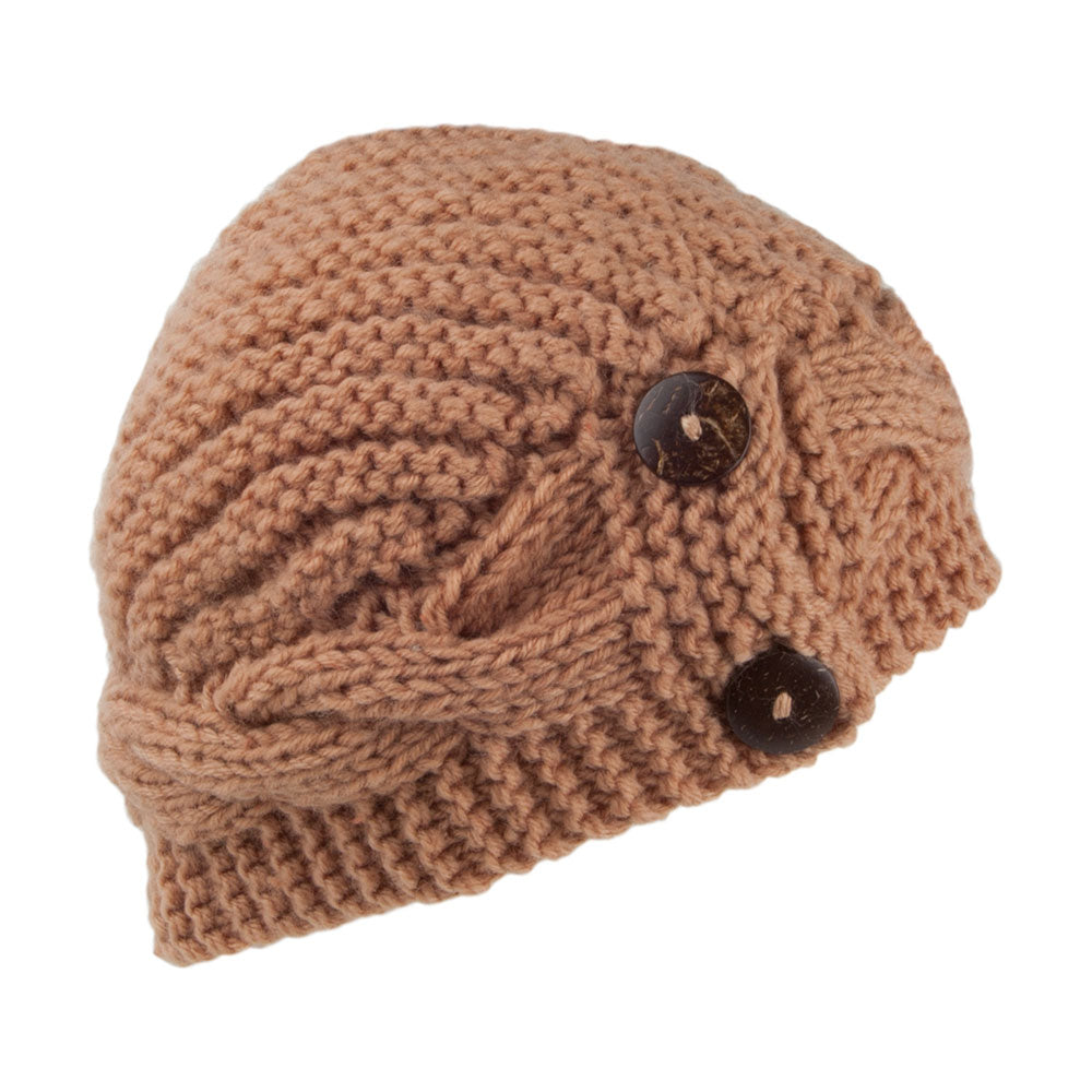 Bonnet à Boutons Emilia beige sable SCALA