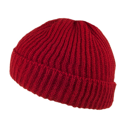 Bonnet Marin Court en Laine Mérinos rouge HIGHLAND 2000