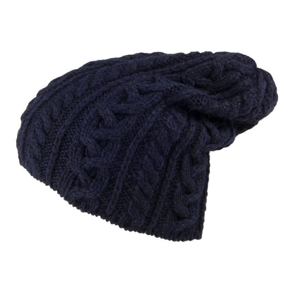 Bonnet Long en Laine d'Alpaga Super Douce bleu marine HIGHLAND 2000