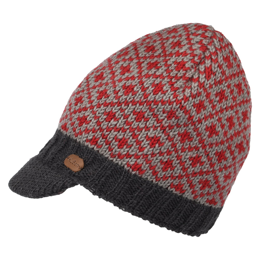 Bonnet à Visière à Motifs rouge KUSAN