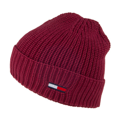 Bonnet Côtelé TJM Flag bordeaux TOMMY HILFIGER