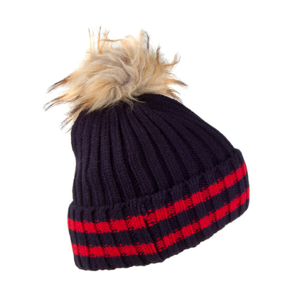 Bonnet à Pompon en Fausse Fourrure Aimee bleu marine SUPERDRY