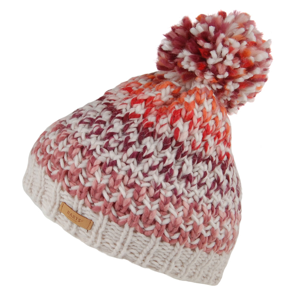 Bonnet à Pompon Maille Teinte Par Sections Nicole crème-bordeaux BARTS