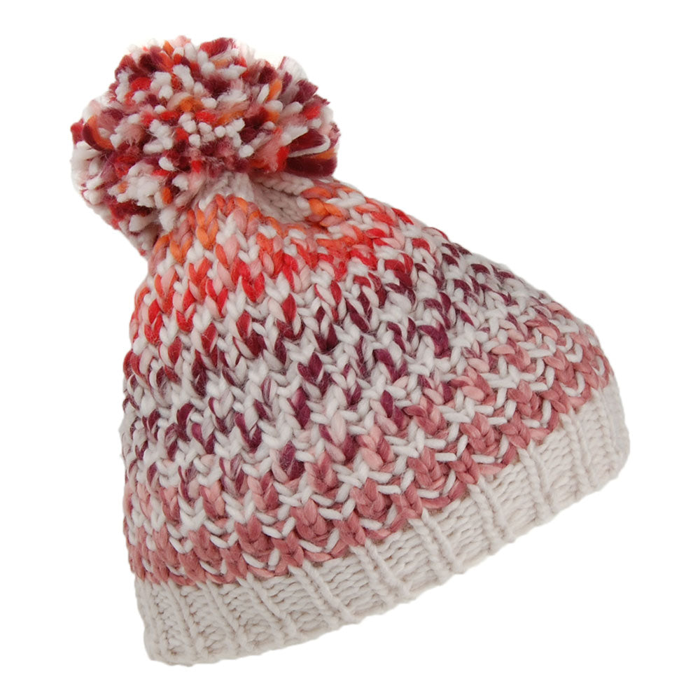 Bonnet à Pompon Maille Teinte Par Sections Nicole crème-bordeaux BARTS