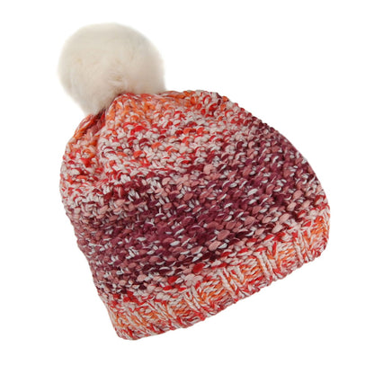 Bonnet à Pompon en Fausse Fourrure Flake bordeaux-crème BARTS