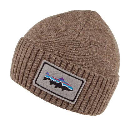 Bonnet en Laine Recyclée Brodeo Fitz Roy Trout beige sable PATAGONIA