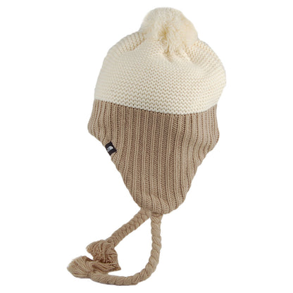 Bonnet à Pompon avec Protège-Oreilles Purrl Stitch blanc cassé THE NORTH FACE