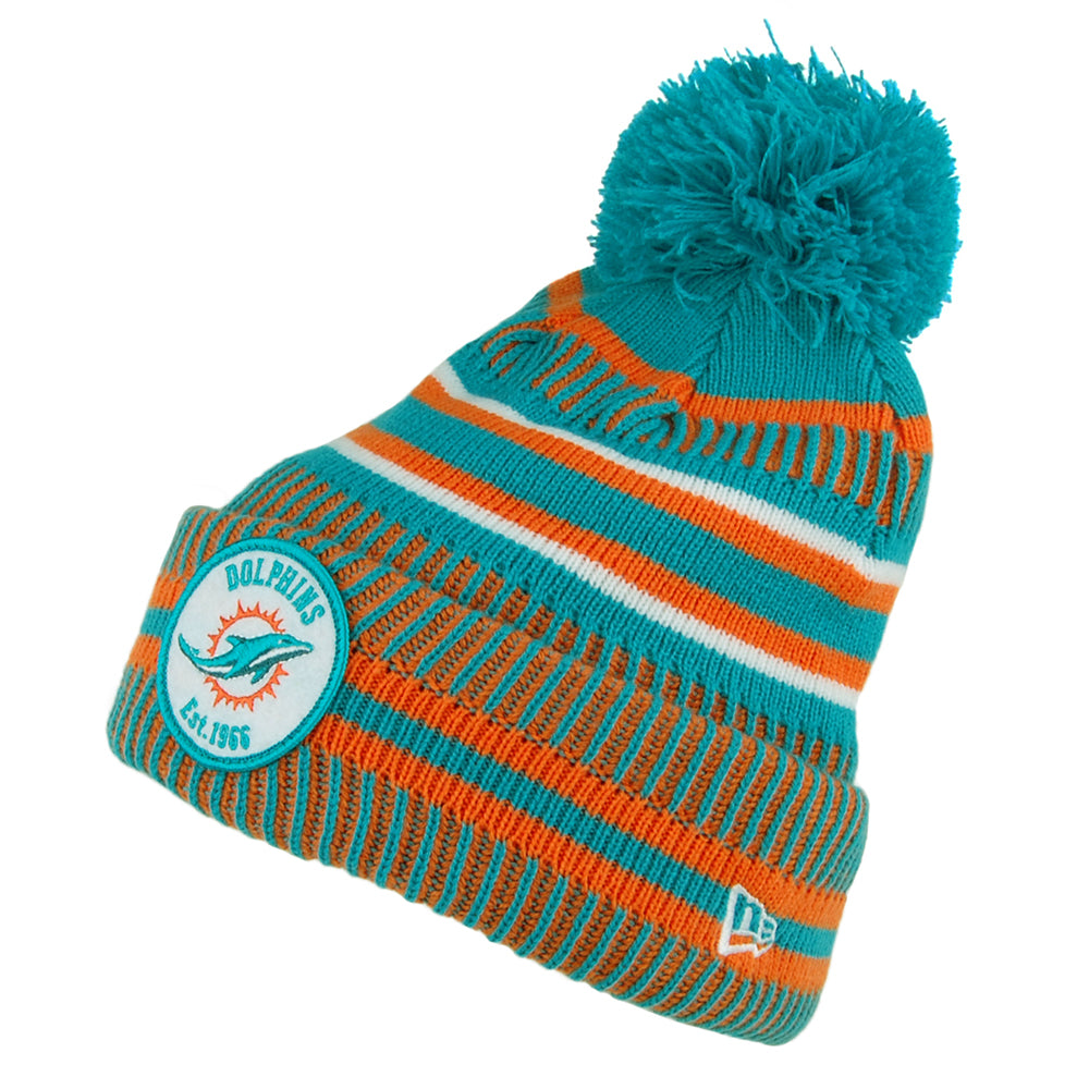 Bonnet Pompon NFL On Field Knit Miami Dolphins sarcelle-orange NEW ERA