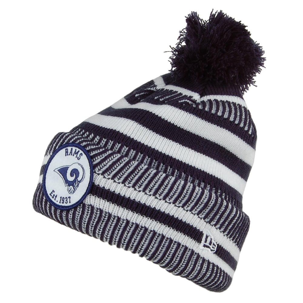 Bonnet Pompon NFL On Field Knit Los Angeles Rams marine-blanc NEW ERA