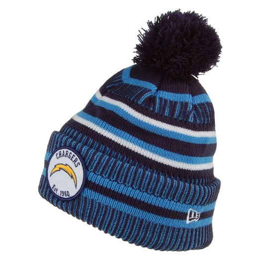 Bonnet à Pompon NFL On Field Knit Los Angeles Chargers bleu NEW ERA