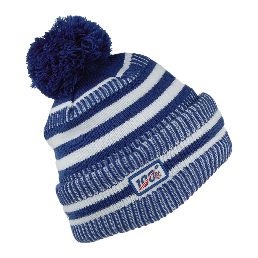 Bonnet Pompon NFL On Field Knit Indianapolis Colts bleu-blanc NEW ERA