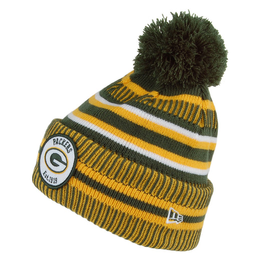 Bonnet à Pompon NFL On Field Knit Green Bay Packers vert-jaune NEW ERA