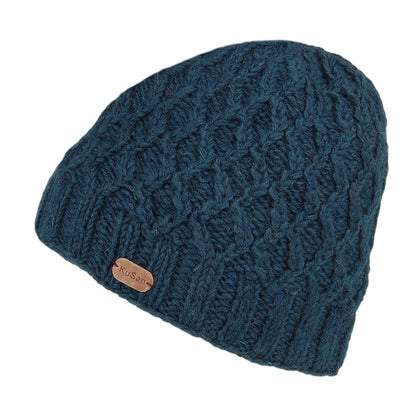 Bonnet à Torsades Brooklyn bleu sarcelle foncé KUSAN