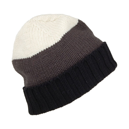 Bonnet Long en Laine Mérinos noir-gris KUSAN
