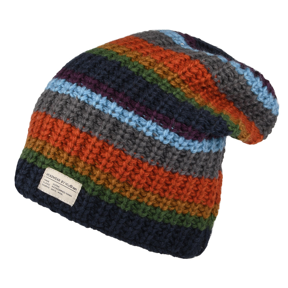 Bonnet Long Cardi bleu marine-orange KUSAN