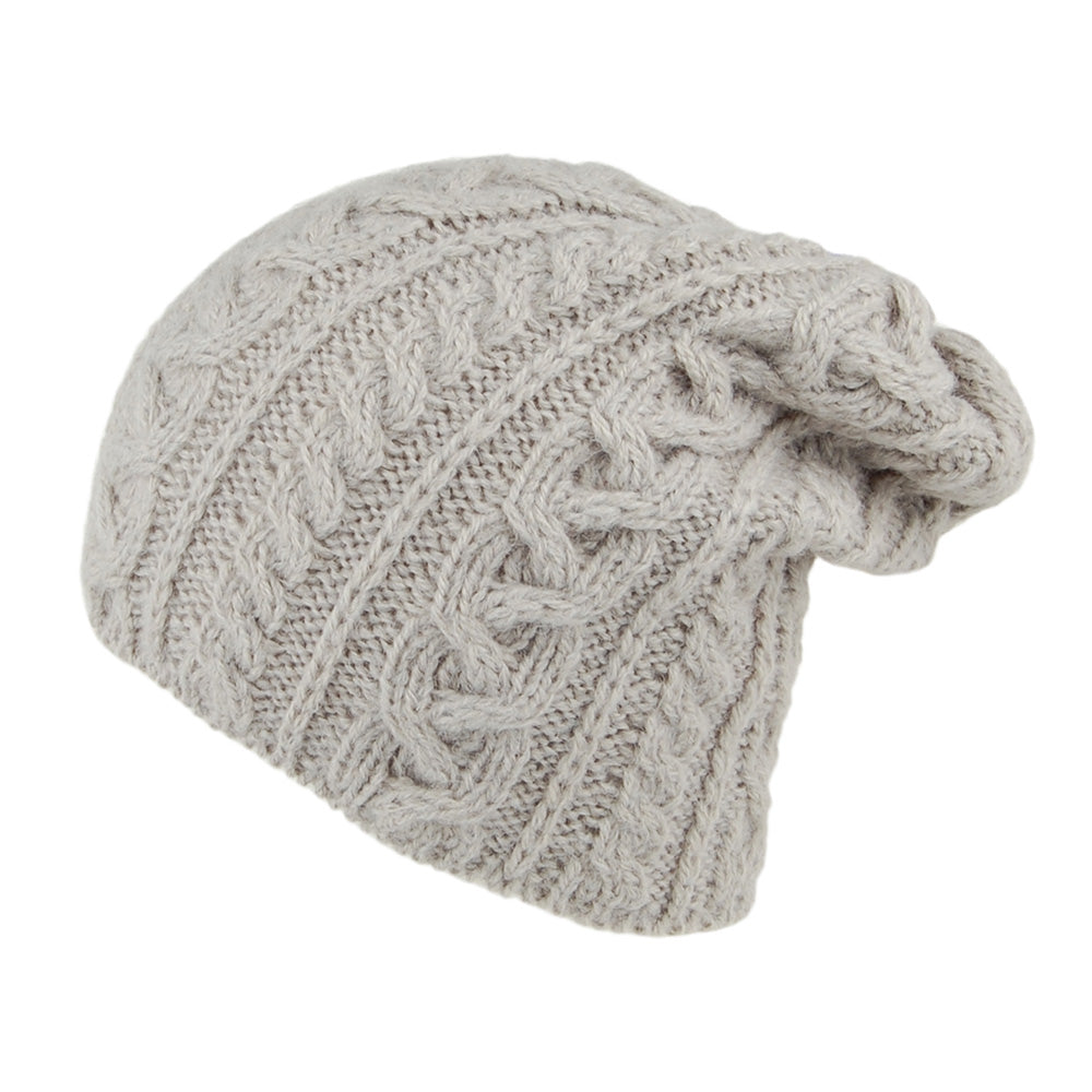 Bonnet Long en Laine d'Alpaga Super Douce gris clair HIGHLAND 2000
