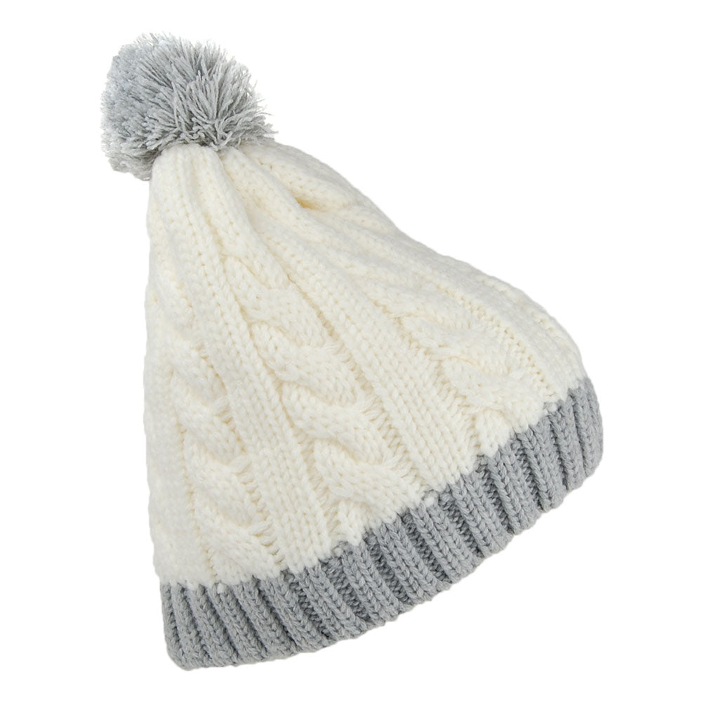 Bonnet à Pompon Bicolore blanc-gris ADIDAS