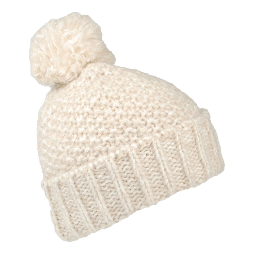 Bonnet à Pompon Grosse Maille Aitane crème BARTS