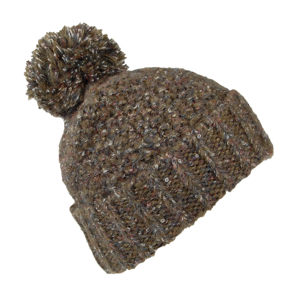 Bonnet à Pompon Grosse Maille Aitane vert militaire BARTS