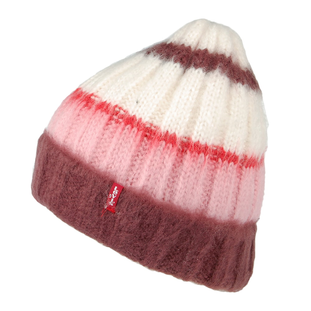 Bonnet Tricot Rayé rose-blanc LEVI'S
