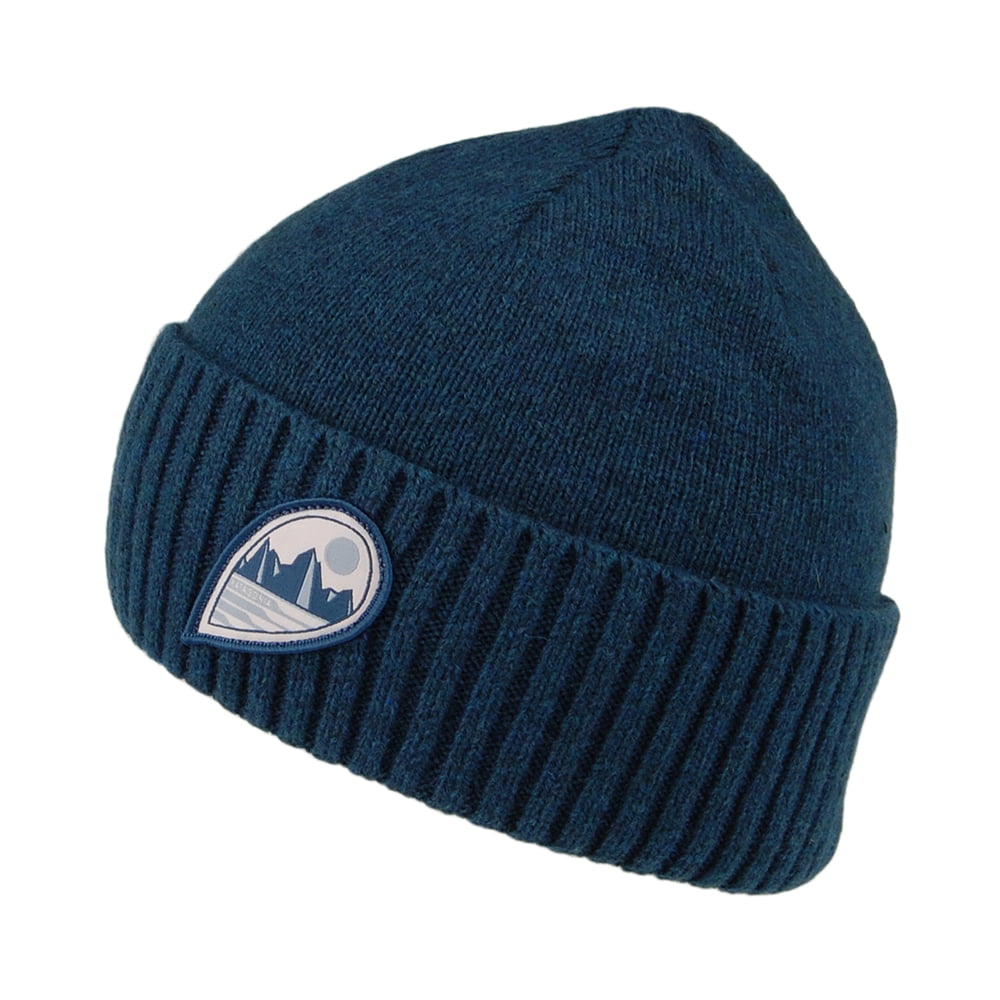 Bonnet en Laine Recyclée Tube View Brodeo bleu PATAGONIA