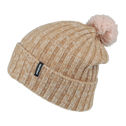 Bonnet à Pompon en Laine Recyclée Pom marron-clair PATAGONIA