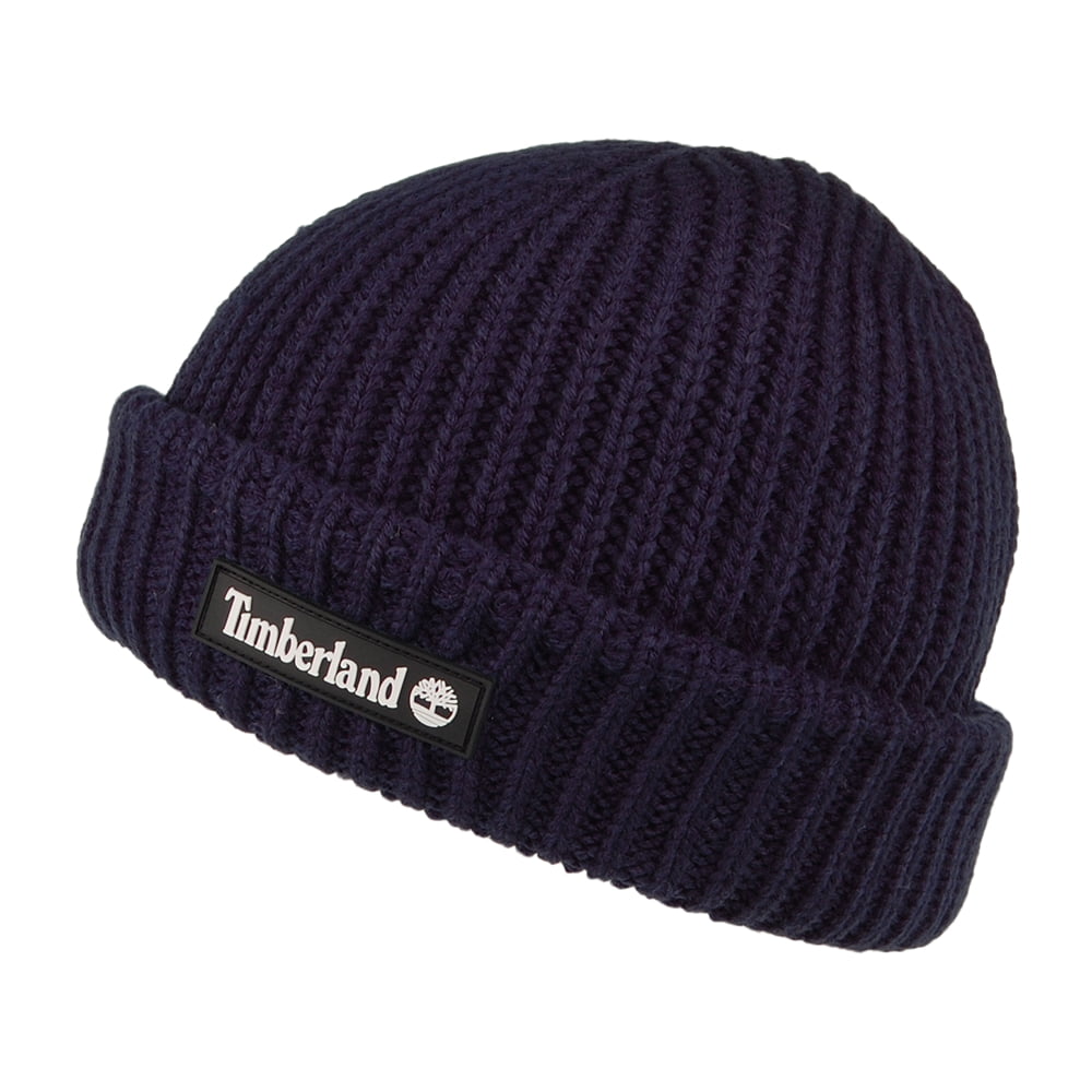 Bonnet Court avec Patch En Caoutchouc bleu marine TIMBERLAND