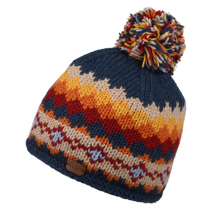 Bonnet à Pompon Court bleu marine-multi KUSAN