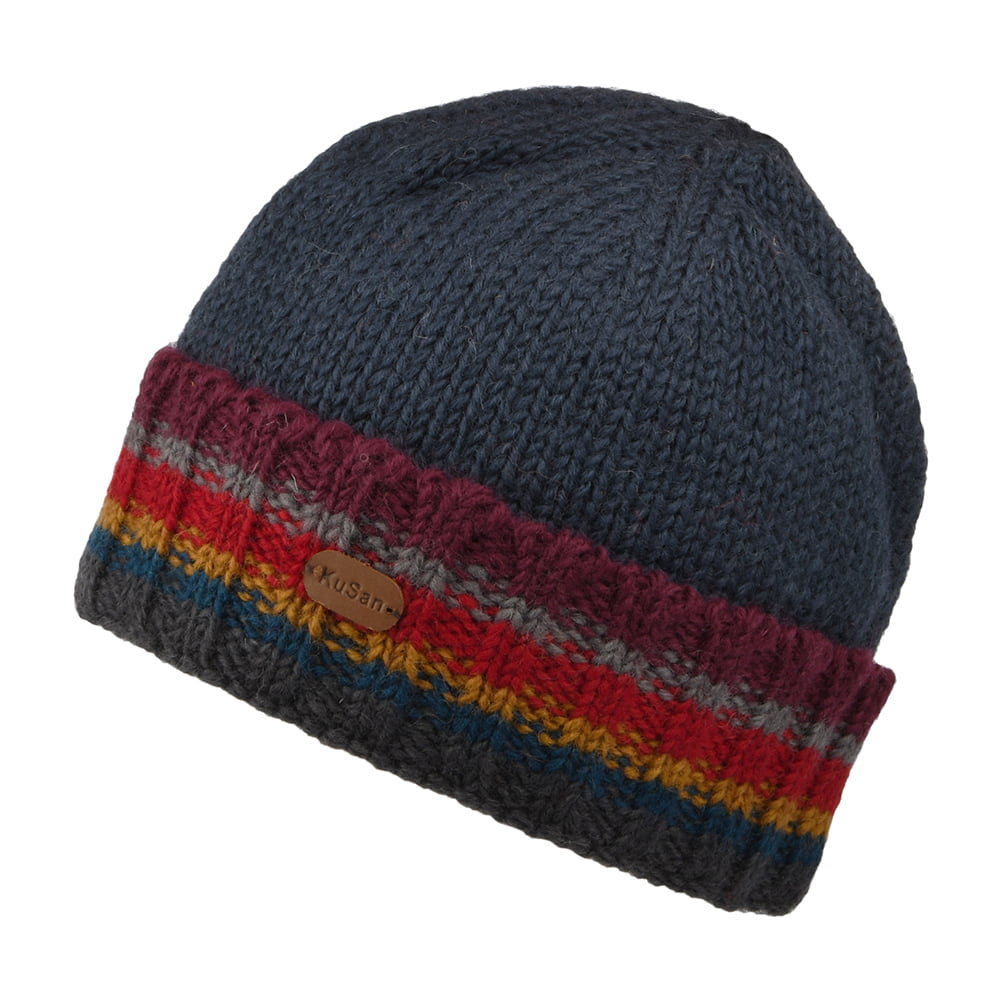 Bonnet Tricot à Revers bleu marine KUSAN