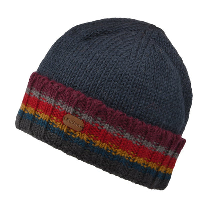 Bonnet Tricot à Revers bleu marine KUSAN