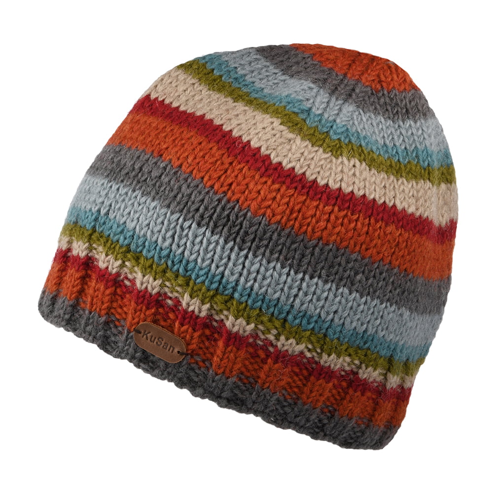 Bonnet à Rayures Brooklyn bleu sarcelle-orange KUSAN