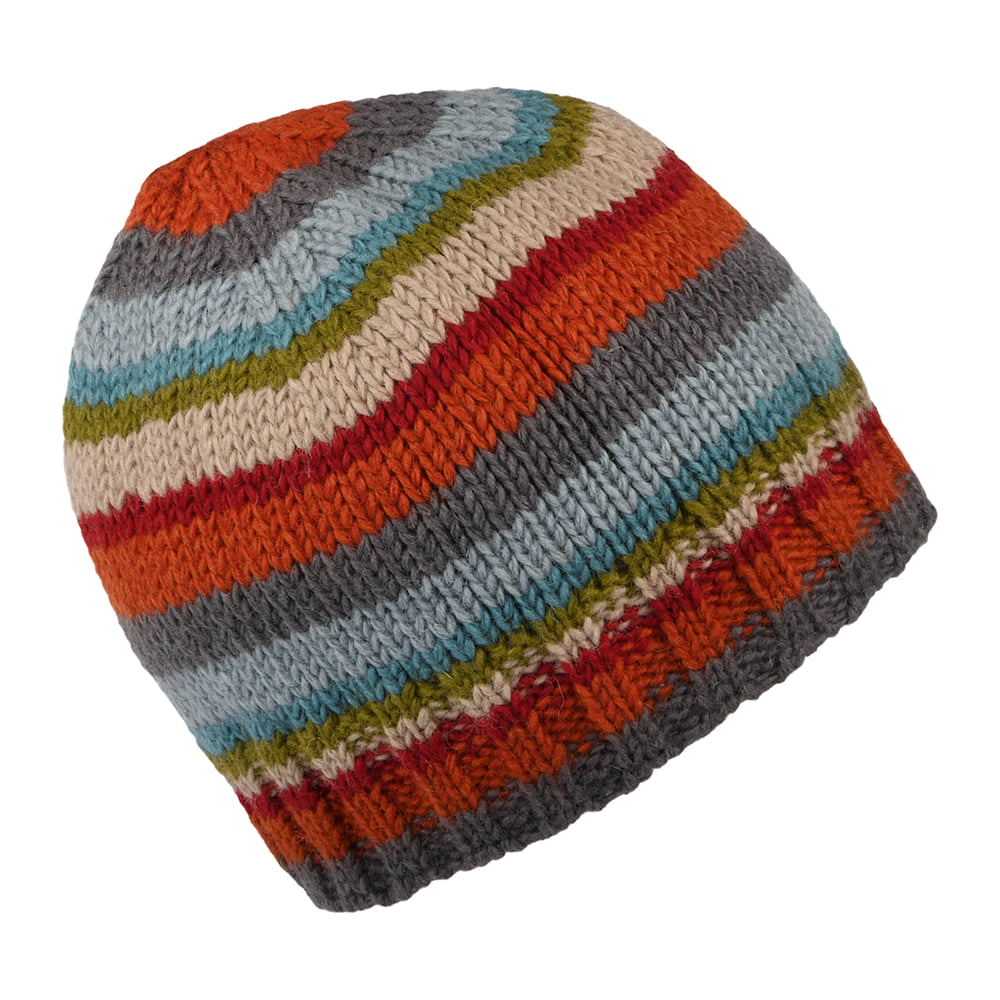 Bonnet à Rayures Brooklyn bleu sarcelle-orange KUSAN