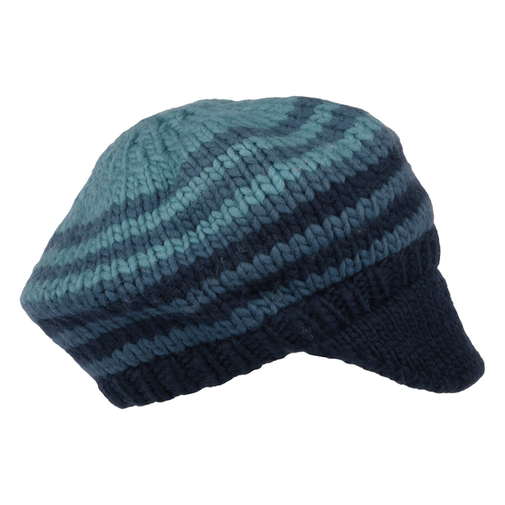 Bonnet à Visière Souple Point de Riz bleu-multi KUSAN