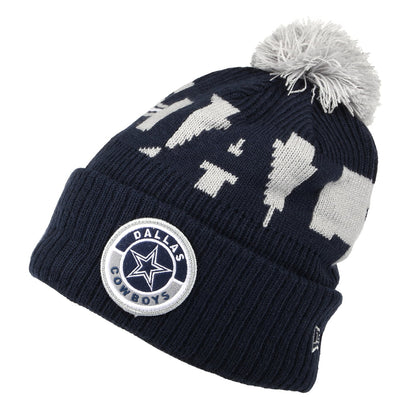 Bonnet à Pompon NFL On Field Sport Knit Dallas Cowboys bleu-gris NEW ERA