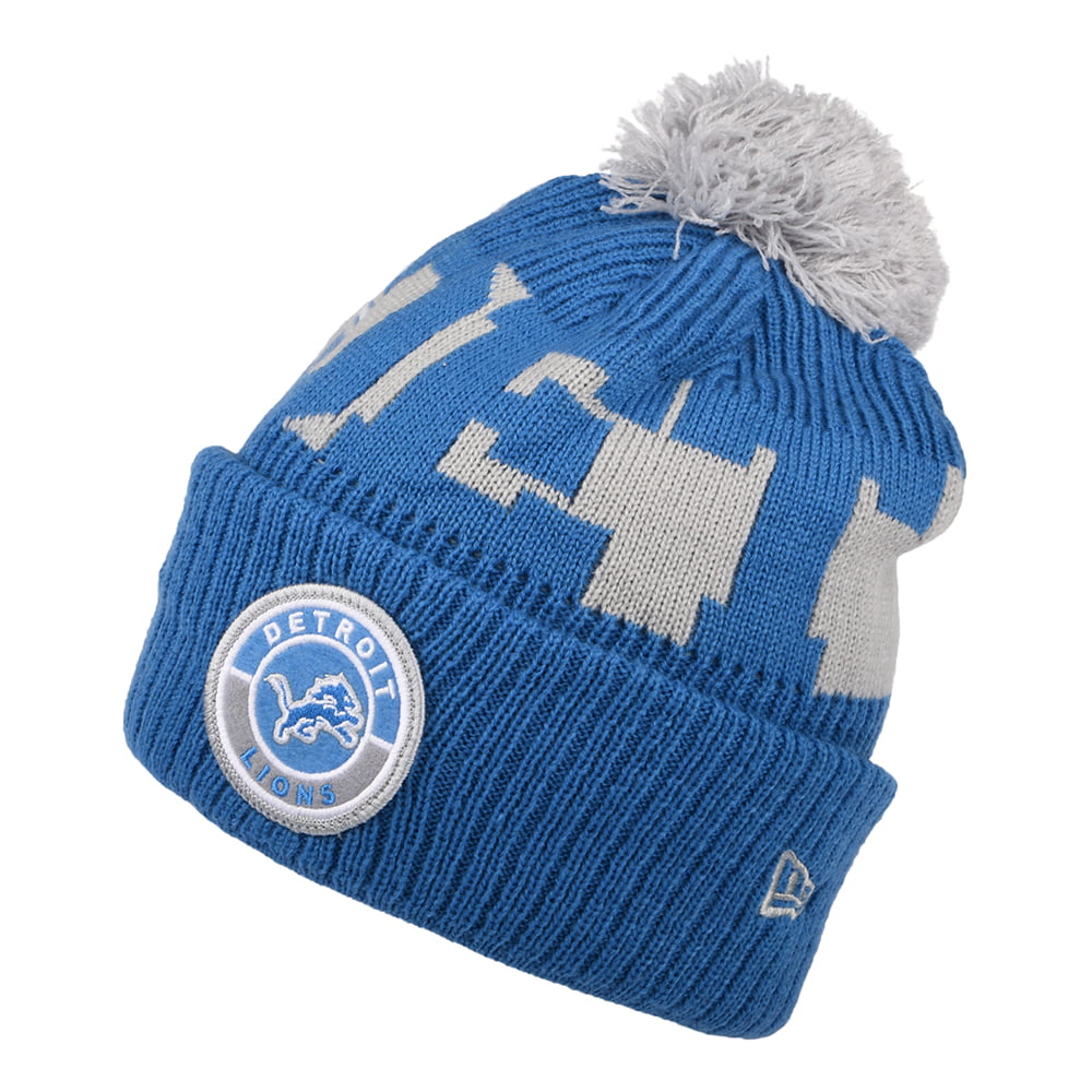 Bonnet à Pompon NFL On Field Sport Knit Detroit Lions bleu-gris NEW ERA